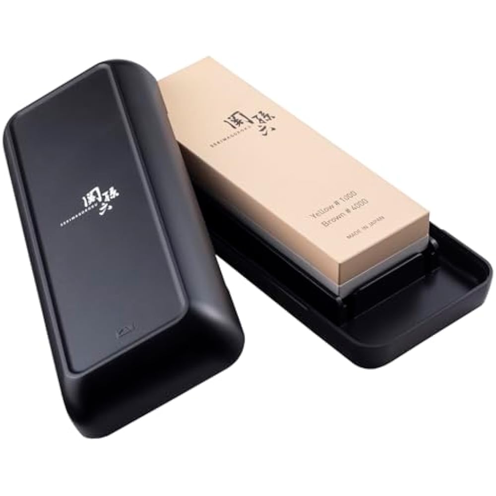 Kaiin KAI Sekison6 Combi Whetstone Knife Sharpener #1000 #4000 with Storage Case, Made in Japan, ...