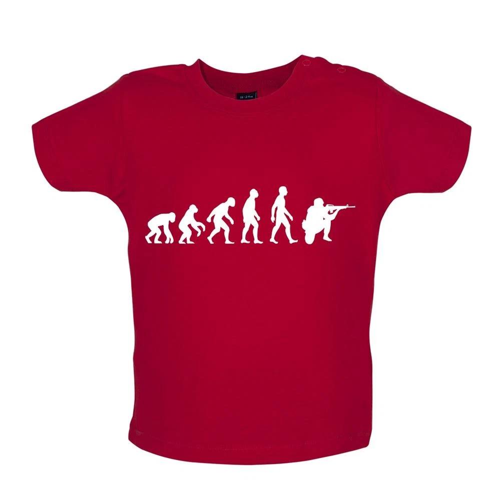Evolution of Man Soldier - Baby Kids Boys Girls Unisex T-Shirt / Babygrow - Soldiers War Fight Fighting 120