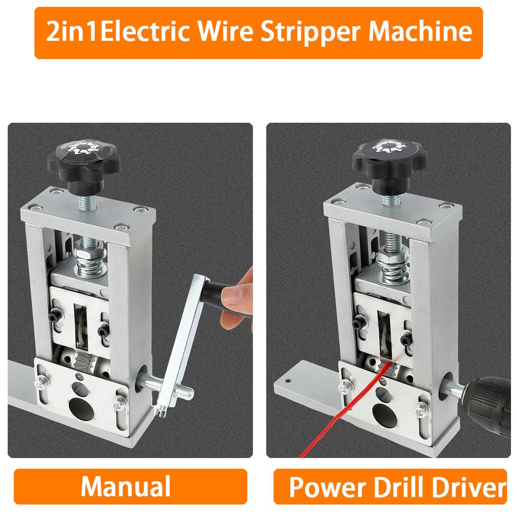 2in1Electric Wire Stripper Machine and Manual Wire Stripping Tool for 1-25mm Wire Cable Electrician Quickly Cable Peeling Machin
