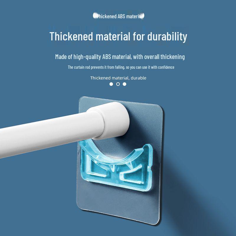 Seamless Telescopic Curtain Rod with Strong Hook Fixing for Bathroom and Kitchen