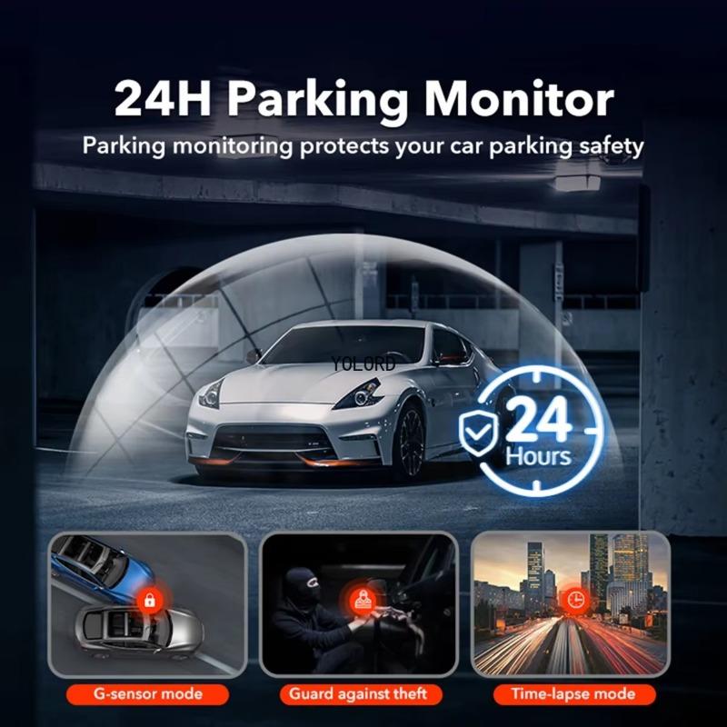 Dash Cam Front 2K And Rear 1080P Camera Night Vision Supports 24H Parking Monitor Collision Sensor Car Video Recorder WiFi