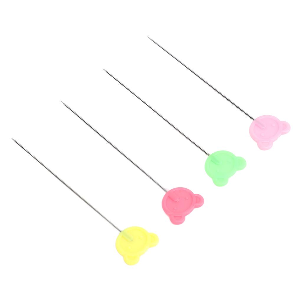 4 Boxes Flat Head Straight Pin Plastic and Stainless Steel Multifunctional Sewing Pin