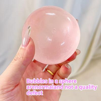 Maltose Pink Squishy Toy Cute Mochi Anti Stress Fidget Toy Soft Realistic-Looking Bule Transparent Ball Quick-Rebound Decompression Toy