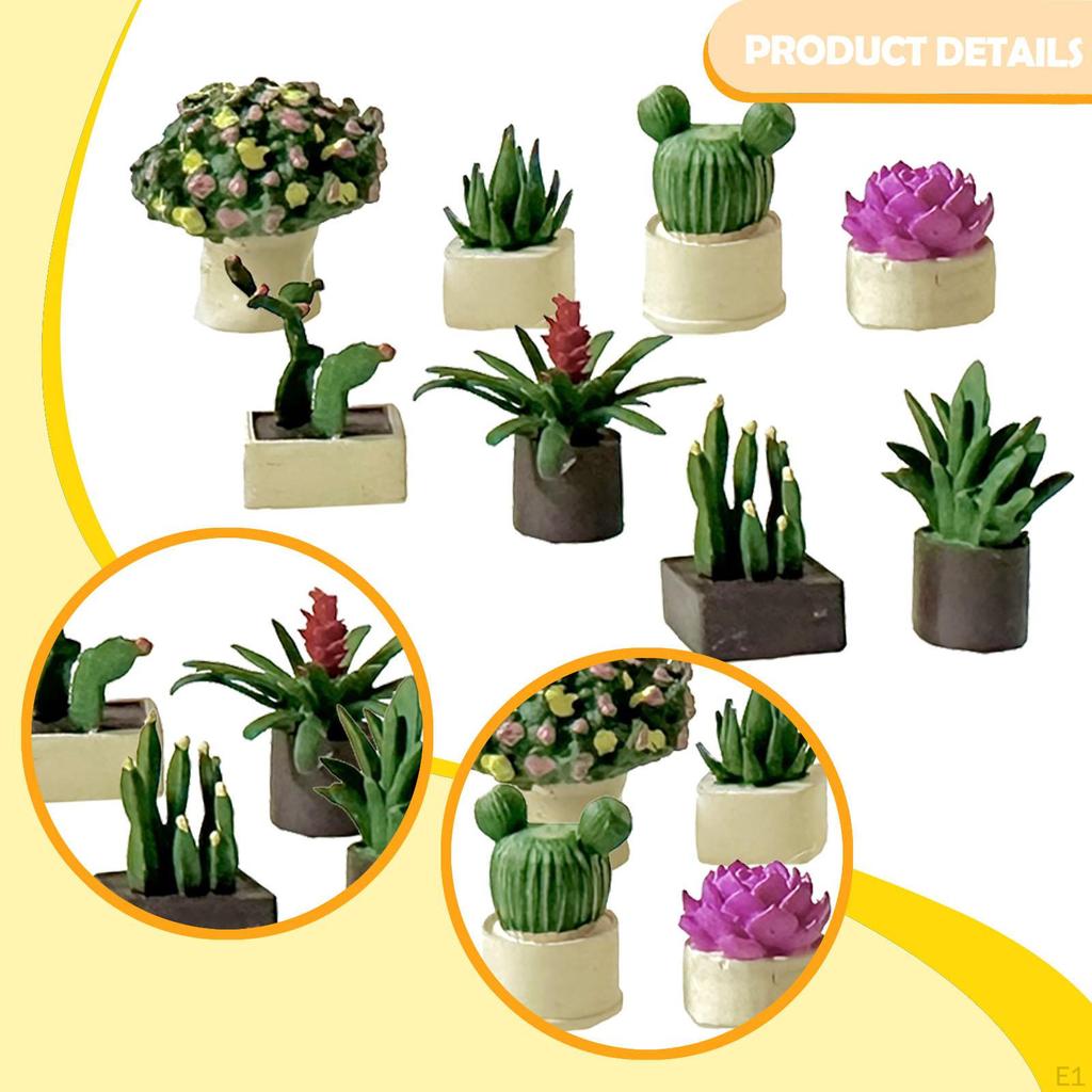 1:64 Scale Miniature Bonsai Plant Mini Potted Flower ,Fairy Garden,Dollhouse Plants Pot