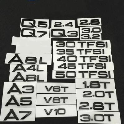 For RS3 Black Silver 1.8T 2.0T 2.4 3.0T 3.2 3.6 4.2 A3 A4 A5 A6L A7 A8L Q3 Q5 Q7 Emblem For Audi Car Rear Sticker Badge Logo Accessories