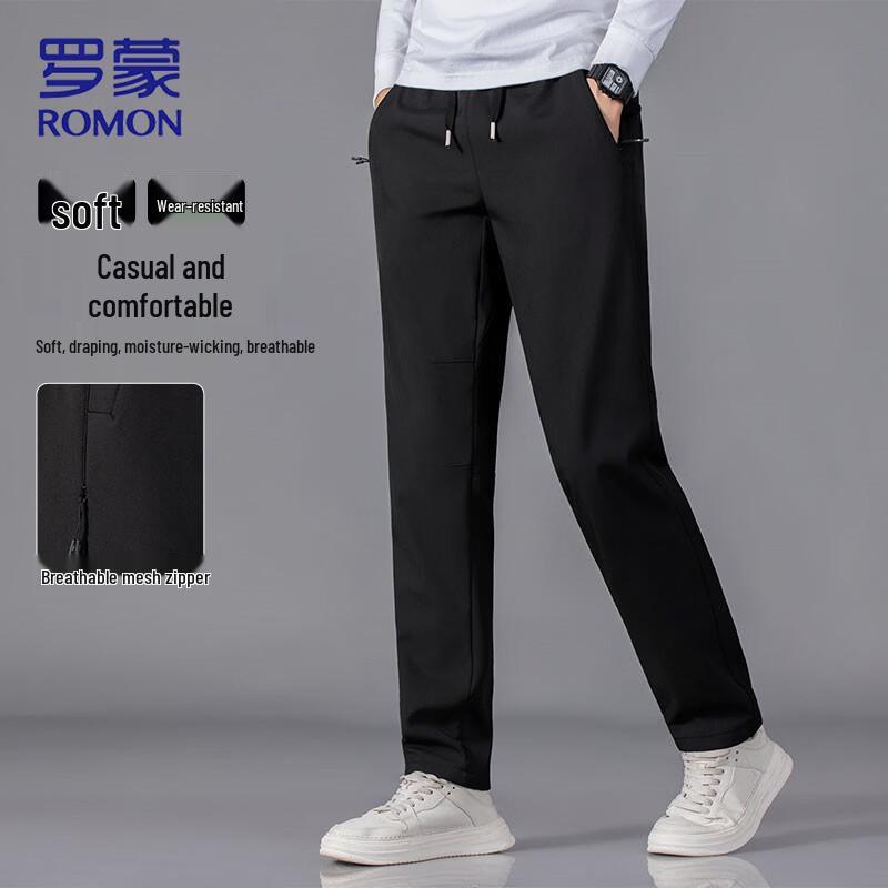 

ROMON Men s Casual Straight-Leg Elastic Pants M