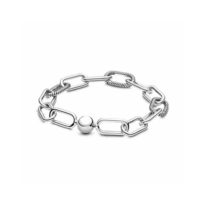 

Новый жемчужный браслет-ожерелье из стерлингового серебра 925 пробы с покрытием из розового золота, браслет «Сделай сам», модный браслет для девочек 21