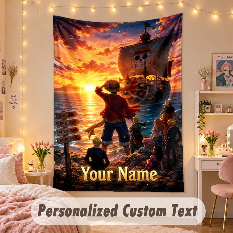 Custom Personalized Tapestry,One Piece Print Custom Name Text Wall Art Hanging for Bedroom