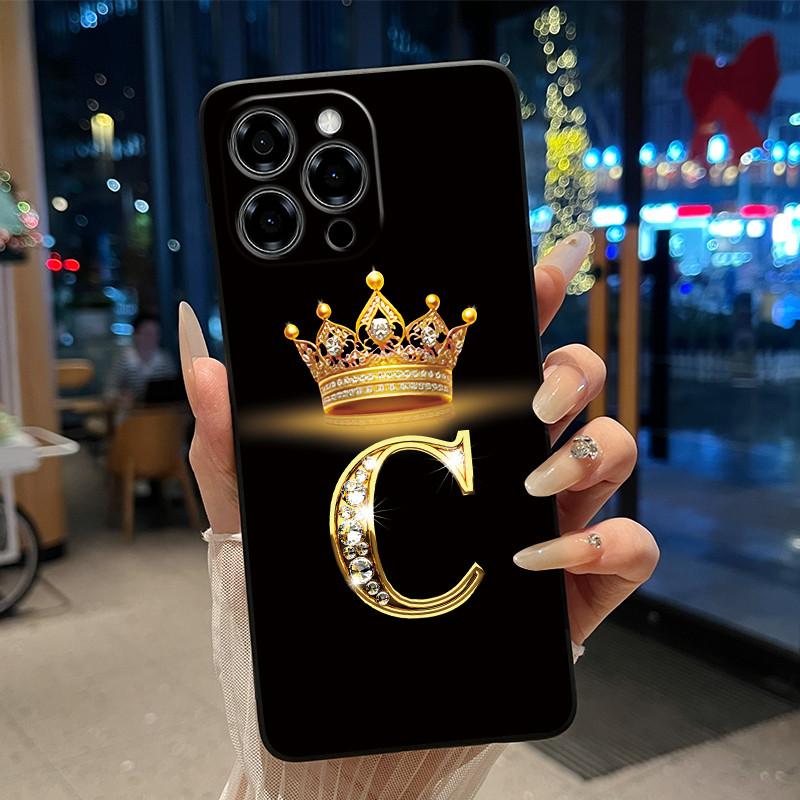 Glitter Crown Lucky Letter Pattern Shockproof Couple Phone Case For Doogee Note 58 58 Pro Casing Soft Silicone Black Cover
