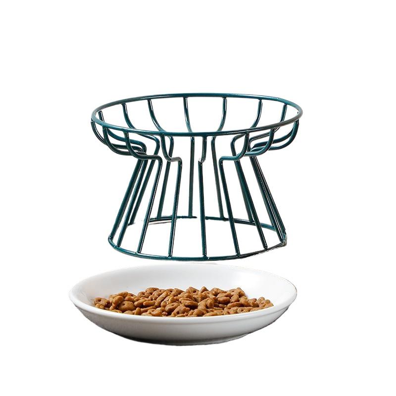 Ceramic Elevated Pet Bowl With Stand For Cats Dogs Food Water Feeder Anti Vomit Slow Feeding Design Outdoor Indoor Use