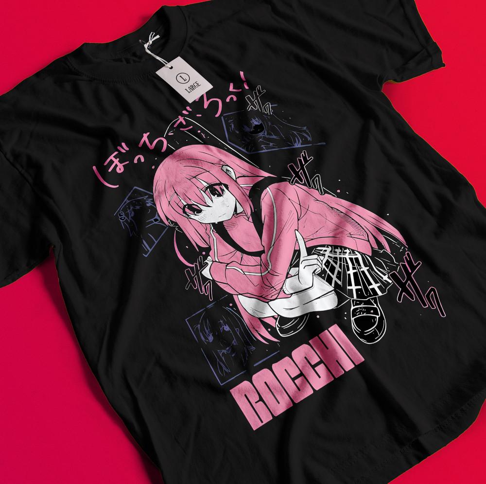 

Hitori Gotou Bocchi the Rock T-Shirt Kawaii Funny Yamada Tee Nijika Ijichi Shirt BB592 S