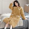 nightgown women's winter coral fleece thickened and piled three-layer padded cotton winter flannel new padded jacket loungewear