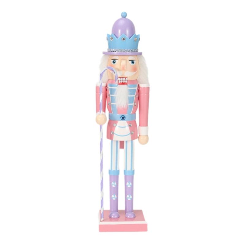 Elegant Wood Nutcrackers Ornament Stylish 50CM Nutcrackers Figure Decoration from Candy Series for Desk or Mantels