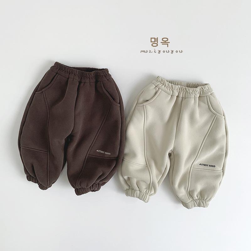 Kids Fleece Lined Thick Warm Winter Casual Sweatpants Unisex Boys Girls Fashion Kids Pants