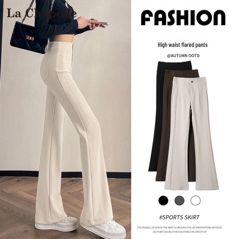 

La Chapelle Women s Slim Fit Casual Flare Suit Pants