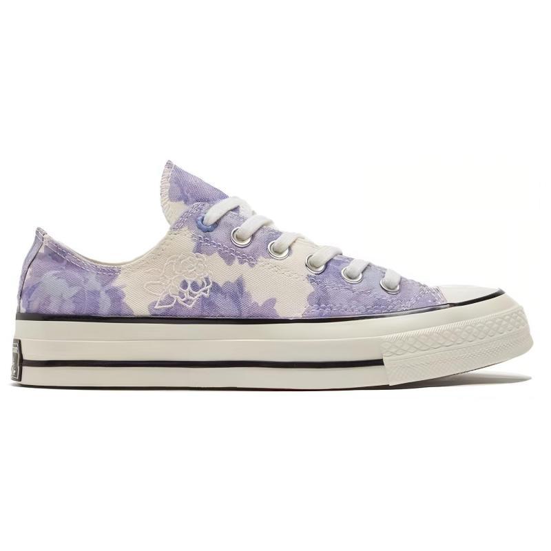 Converse Chuck Taylor All Star 1970s Comfortable Classic Versatile Low-Top Canvas Women's Floral Purple