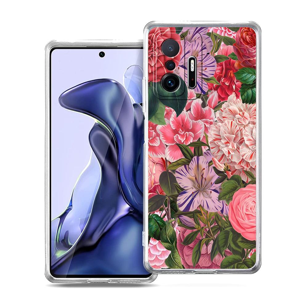 

Прозрачный чехол для телефона с цветочным рисунком для Xiaomi Mi Poco X3 X4 NFC F3 M3 M4 12 11 Ultra 11T 11X Pro Lite 5G Мягкий чехол Fundas Сумка Poco M3