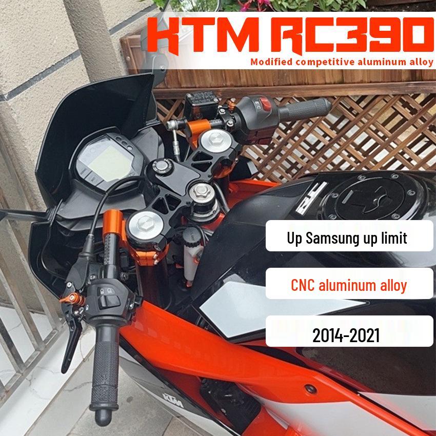 

KTM RC390 (2014-2021 гг.) Верхний тройник из алюминиевого сплава с ЧПУ - Модифицированный гоночный стиль чёрный