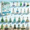 Beach Style Holiday Decor 2026 Sea Glass Christmas Countdown Calendar Blind Box, 24Pcs Coastal Theme Ornaments Acrylic Tree Hanging Ornaments,