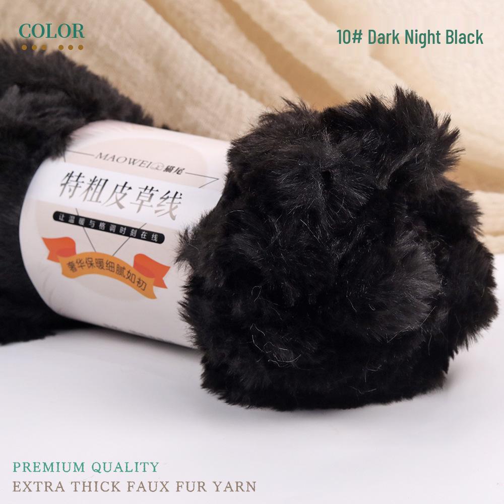 Coarse Faux Fur Yarn Ball - Long Hair Mink for DIY Knitting: Hat & Scarf Kit