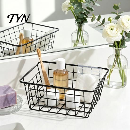 Bacs de rangement pour vêtements d'armoire Panier de rangement pour fer, Panier organisateur en fil de style nordique, Étagères métalliques robustes de grande capacité Panier de rangement décoratif