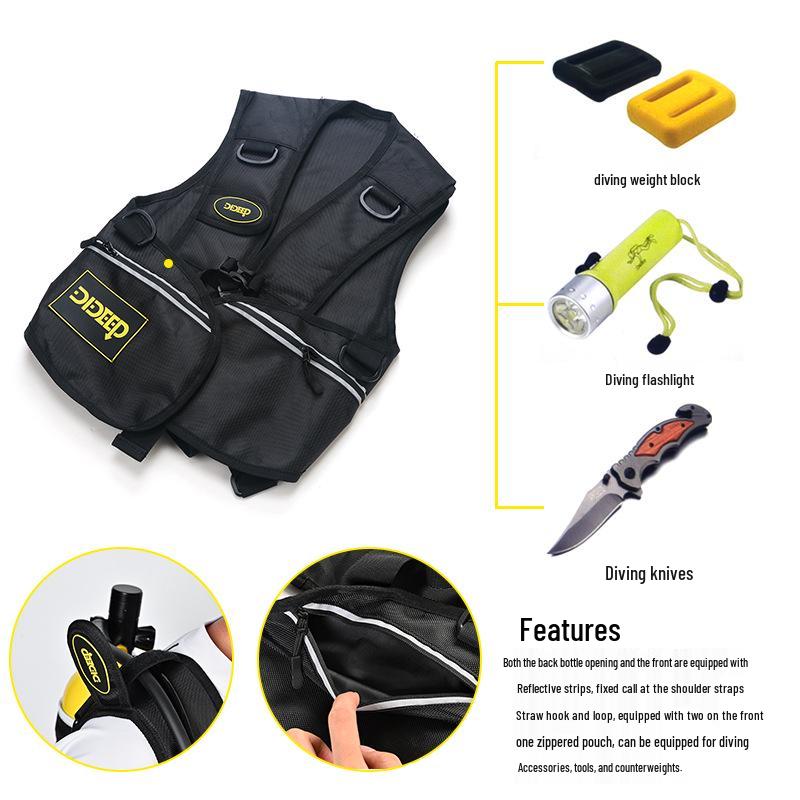 DIDEEP X5000Pro 2L Scuba Diving Equipment with Oxygen Tank & Residual Pressure Gauge