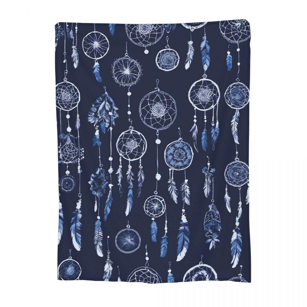 

Blue Dreamcatcher With Feathers Blankets Fleece Sofa Throw Blanket Throw Blankets for Home Bedroom Office Throws Bedspread Quilt 80x120cm