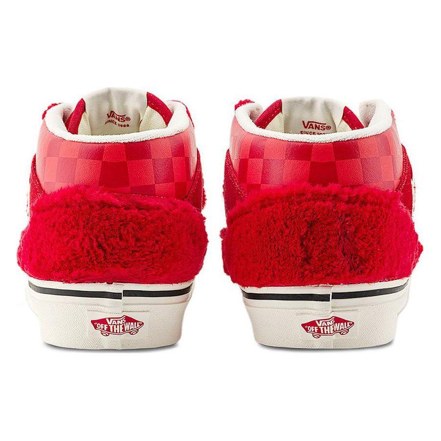 Vans Half Cab Durable Breathable Mid-Top Skate Shoes Unisex Skate Shoes Red VN000DZ3CIS