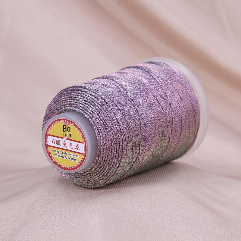 Medium Chameleon Iridescent Thread - 6 Strands for DIY Weaving, Tassel, Fringe, Knotting, Beading, and Jewelry Accessories