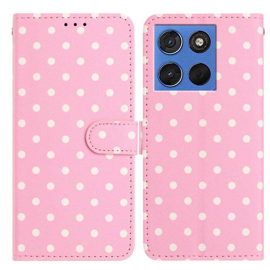 

For Motorola Moto G 5G (2025)/Motorola Moto G Play (2026) 5G/Motorola Moto G (2026) 5G Leather Case Polka Dot Pattern Wallet Stand Folio Phone Cover
