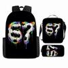 Large Capacity Schoolbag with Shoulder Strap; Student Three-piece Pencil Case Set