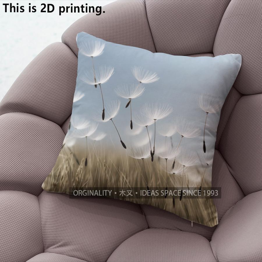 Dandelion Print Square Throw Pillow Cases Pattern Cushion Cover Suitable For Sofa Bedroom Car Pillow Cover