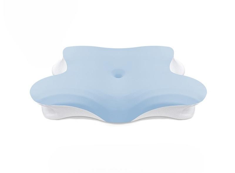 1pcs Butterfly-Shaped Memory Foam Pillow Slow Rebound Neck Support Pillow Ergonomic Cervical Pillow for Sleep 62x42x9cm синий
