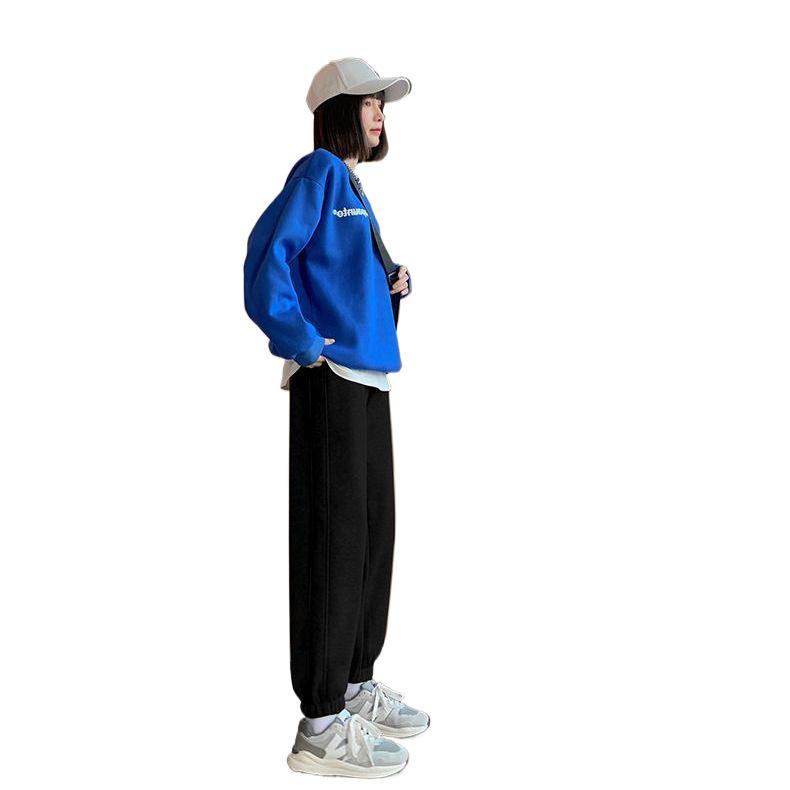 Trendy Korean-Style Autumn/Winter Women's Loose Jogger Pants, Anti-Pill Casual All-Match Sweatpants