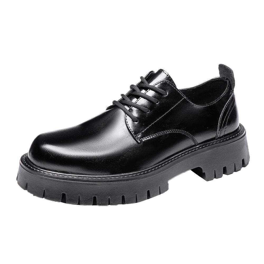 Derby pánské kožené boty s tlustou podrážkou Módní minimalistický styl Denní Venkovní Trendy Párty Dospělý kancelář ženichovy boty