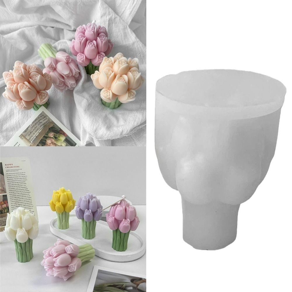 Easily Demold Candle Molds Soft Silicone Resin Crafts Mold New Flower Soap Mold DIY Wedding Decor