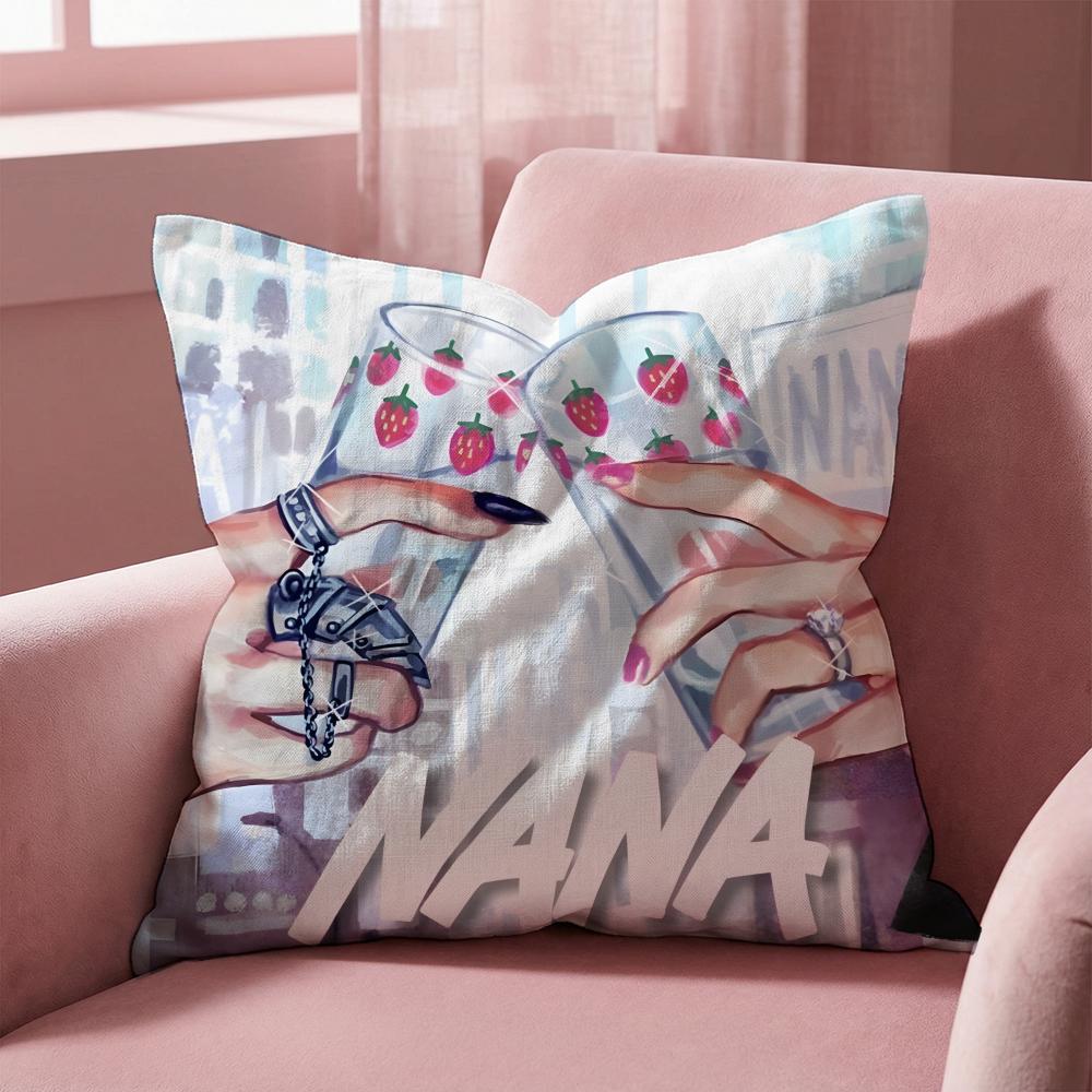 Anime N-N-NANA Cushion Cover Multi-Scene Pillow Cover for Home & Car - Reversible, Soft & Durable for Daily Use