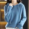 Otoño Invierno Mujeres Suéter Cálido Jersey Cuello con Capucha Abrigo Casual Punto Engrosado Chaqueta Tops Suéter