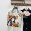 Artic National Style Canvas Tote Bag With Embroidered Butterfly For Daily Use