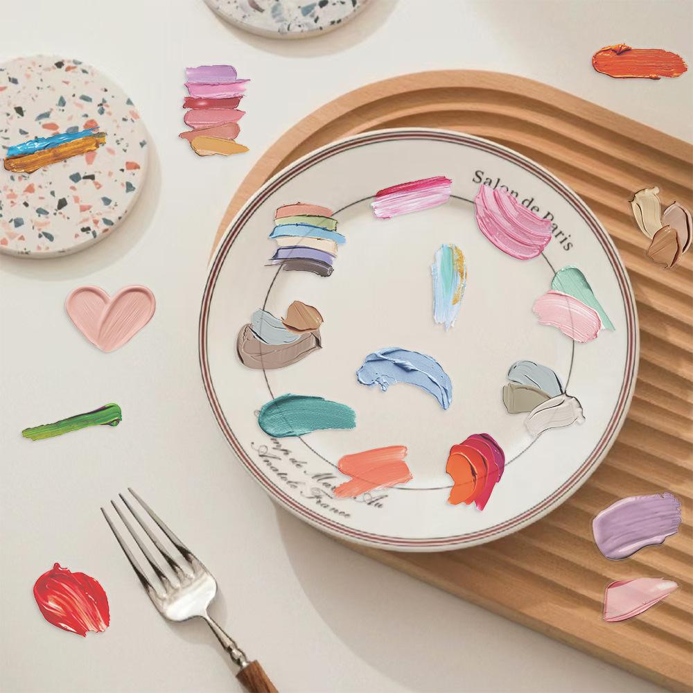 60 Transparent Cartoon Palette Sticker Pack Can Waterproof Transparent PET Manual Material Decorative Guitar Notebook