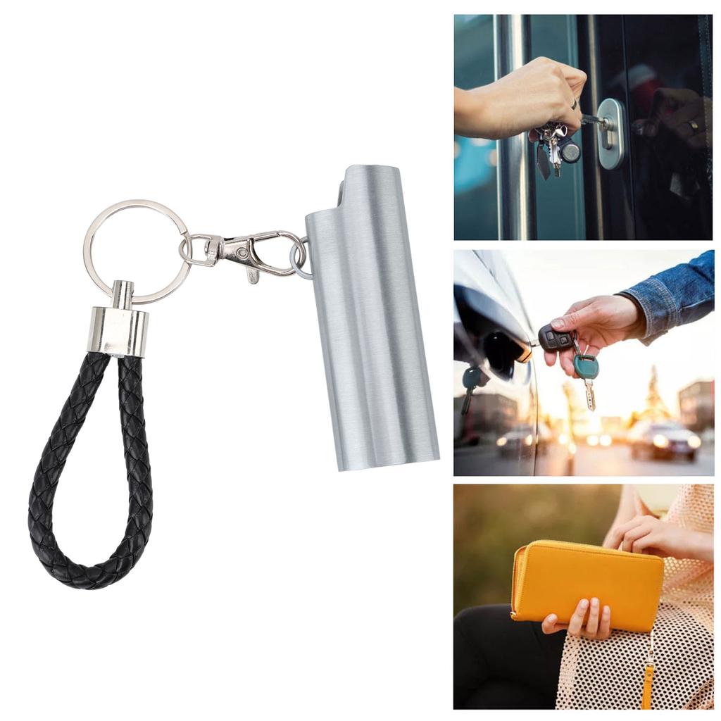 Lighter Holder Keychain with Spring Clip Retractable Metal Portable for Backpack ket