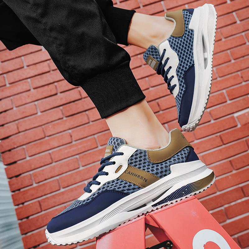 Fashion Breathable Mesh Men's Sports Shoes Korean Version Youth Casual Shoes Versatile Running Flats Comfortable Insoles Board Shoes