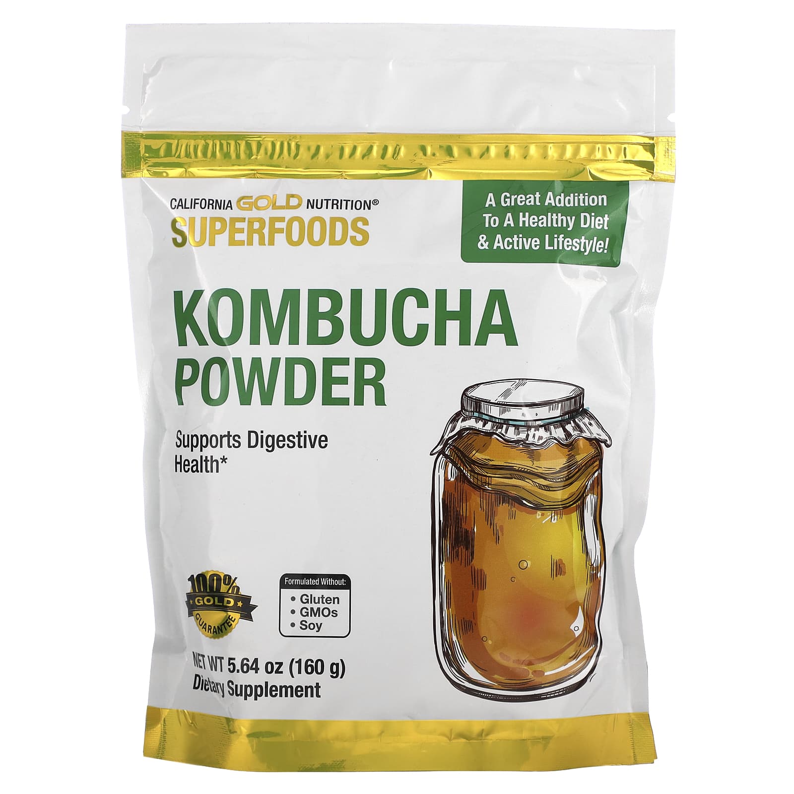 

Superfood, Kombucha Powder, Unflavored, 160G(5.64Oz)