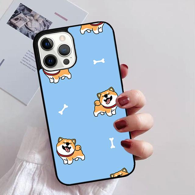 Shiba Inu Cute Cartoon Art Phone Case for iPhone 11 12 13 14 Pro Max Mini XR XS SE 2020 6 7 8 Plus Samsung S21 S22 Coque Fundas