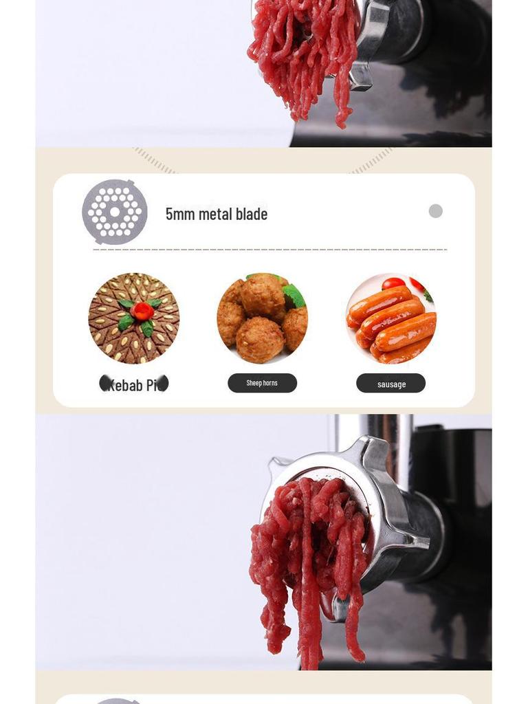 Automatický mlýnek na maso a plnička klobás z nerezové oceli evropského standardu: Multifunkční zařízení do zásuvky pro domácnost