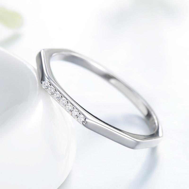 Tancise Classic 925 Sterling Silver  Zircon Ring Ladies Jewelry Wedding Promise Party Gift