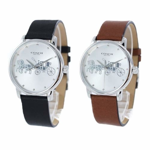 

Coach Grand Grand Couple Watch Storage Box, Boys Size, Black/Brown Leather, 1450349414503495