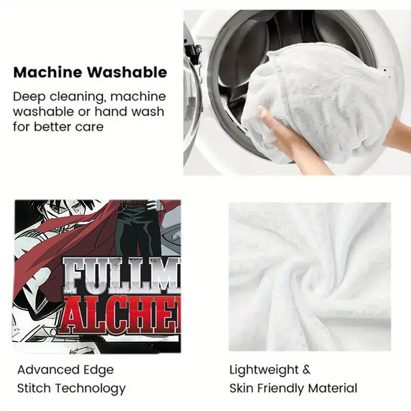 Fullmetal Alchemist 2D Flat Pattern Flannel Blanket High quality All Seasons Warmth and Comfort Perfect for Christmas Gifts.SMT0917267