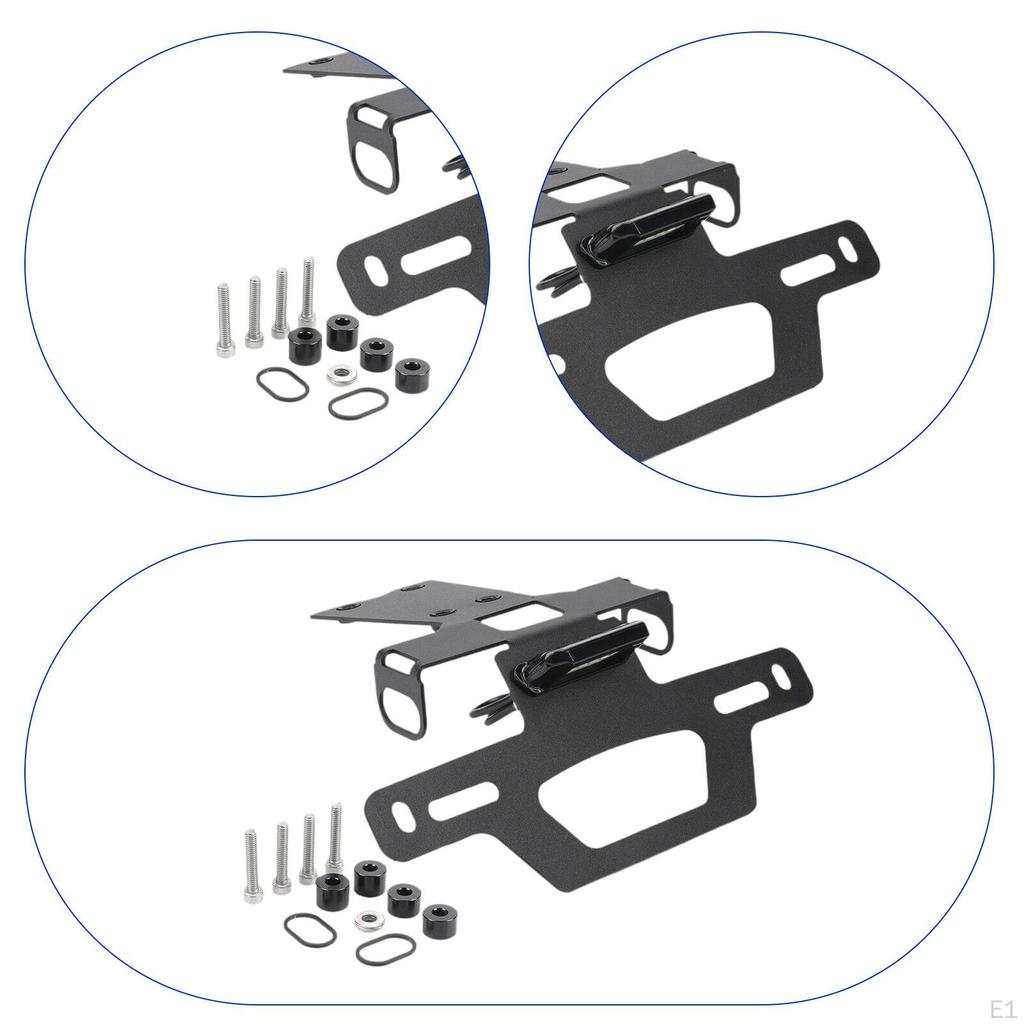 License Plate Holder Mounting Bracket Easy Installation Motorbike Accessories Frame with Light for