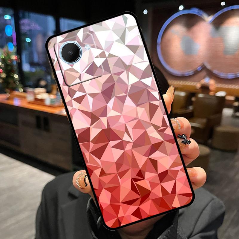 Geometric Abstract Crystal Case For Realme 14 Pro Plus 13 12 11 15 GT6 GT7 Pro C55 C51 C35 C53 C61 C65 C67 C63 C71 C75